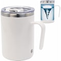 Miniatyrbild 1 av 5: Uppladdningsbar Självrörande Mugg - Magnetisk Adsorptionsladdning | Elektrisk Automatisk Blandning Rostfritt Stål Kopp 400 ml/13.5 oz (Vit) White