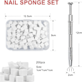 Miniatyrbild 2 av 5: 200 st Ombre Färg Nagelsvamp, Nagelsvampar med 1 Metallgrepp Nagellborste Förvaringslåda för Nagelkonst Design Manikyr DIY 200pcs