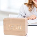Miniatyrbild 5 av 5: Modern Träväckarklocka - LED-ljus Väckarklocka Digital Träväckarklocka Skrivbord Datum 12/24 Timmar - För Hem, Sovrum, Kontor, Digital Klocka