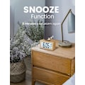 Miniatyrbild 4 av 5: Digital väckarklocka, sängklocka i trä med stor bakgrundsbelyst LCD-display, temperatur, snooze-funktion, ljusstyrkesensor. Bok