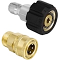 Miniatyrbild 1 av 5: M22-14 Högtryckstvätt Adapter Set, 3/8 Snabbkoppling Vridbara Tillbehör Adaptrar, Högtryck Vattenpistol Hane Slangkoppling