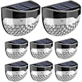 Miniatyrbild 1 av 4: Solcellsdrivna staketlampor | Utomhus Vägglampa LED, Trådlös, Vattentät, Heminredning | för Räcken Staket, Trappsteg Uteplats, Trappor (8-pack)