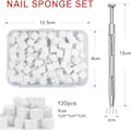 Miniatyrbild 2 av 5: 100 st Ombre Färg Nagelsvampar, Nagelsvampar med 1 Metallgreppare Nagelborste Förvaringslåda för Nagelkonst Design Manikyr DIY 100pcs