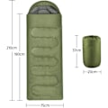 Miniatyrbild 3 av 5: Sovsäckar för vuxna, enkel kuvertsovsäck för vuxna för 3 säsonger, lättviktig campingvandring, grön Army Green