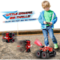 Miniatyrbild 4 av 5: Dinosaurie Fjärrkontrollbilar för Barn, Leksaker för Barn Ålder 3 4 5 6 7 8 År Gammal Pojke Monstertruck 3-9 Pojkar Födelsedagspresenter Utomhusbil, Röd