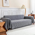 Miniatyrbild 1 av 5: Sektionssofföverdrag, Sofföverdrag för 3-sits soffa, Geometriskt Jacquardtyg Sofföverdrag (X-Large, 180x300 cm, Mörkgrå)