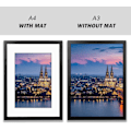 Miniatyrbild 2 av 5: A3 Fotoram, A3 Ram med Plexiglas och Passepartout, Fotoramar endast för Väggmontering, Massivt Trä, Svart, 1-pack