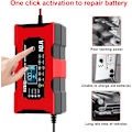 Miniatyrbild 4 av 5: 10A 12V LiFePO4 Batteriladdare, Smart Batteriladdare med Automatisk Reparationsfunktion och LCD-Display, Bilbatteriladdare