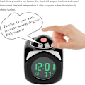 Miniatyrbild 2 av 5: Digital Projektionsklocka Tyst LED Väckarklocka 12/24h Takprojektions Väckarklocka Röststyrning Tid Temperaturvisning (Svart)