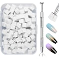 Miniatyrbild 1 av 5: 100 st Ombre Färg Nagelsvampar, Nagelsvampar med 1 Metallgreppare Nagelborste Förvaringslåda för Nagelkonst Design Manikyr DIY 100pcs