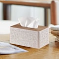 Miniatyrbild 5 av 5: Tissueboxöverdrag i Stora Storlekar, Rektangulär Tissueboxhållare i PU-läder, Servettdispenser, Dekorativ Hållare - Romersk Vit