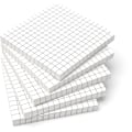Miniatyrbild 2 av 5: Självhäftande Post-it-lappar 3x3 Rutat Anteckningspapper, 5 Block/Förpackning, 80 Ark/Block, Totalt 400 Ark (Vit Rutig) White