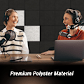 Miniatyrbild 5 av 5: 18-pack Självhäftande Akustikpaneler, 30x30x0,9cm Kvadratiska, Högdensitets Termisk Isolering Akustikpaneler för Studio, Spelrum, Kontor, Svart Black