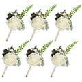 Blomsterskum Korsage Bröllopsblommor För Bröllop (Vit, 6-pack)