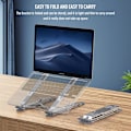 Miniatyrbild 5 av 5: Laptopställ för Skrivbord, 9x7 Justerbara Nivåer, Lättviktigt & Portabelt för Resor (Silver) Silver