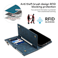 Miniatyrbillede 5 af 5: til Motorola Edge 50 Neo 5G Etui Lynlås Pung Læder Støtteben Telefon Cover-Xin Blue
