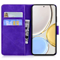 Miniatyrbild 2 av 5: för Honor Magic 5 Lite 5G / X40 5G/X9a 5G Fjärilstryck Fullt Skydd Läder Plånbok Ställ Telefonfodral-Xin Purple