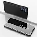 Miniatyrbillede 1 af 5: Belagt Spejl Overflade Visningsvindue Læder Telefon Cover Stativ til Oppo Find X3/x3 Pro - Sort-Xin Black