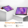 Miniatyrbillede 4 af 5: til Lenovo Idea Tab Pro Etui Tri-Fold Stand Læder PC Tablet Cover med Pen Holder - Rød-Xin Red