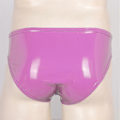 Miniatyrbillede 4 af 5: Herre Wet Look Patent Læder Briefs Undertøj Elastisk Taljebånd Underbukser til Klub Pole Dancing-xindaren Red 4XL
