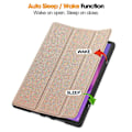 Miniatyrbillede 3 af 5: til Lenovo Idea Tab Pro Etui Tri-Fold Stand Læder PC Tablet Cover med Pen Holder - Rosaguld-Xin Rose Gold
