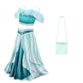 Miniatyrbild 1 av 3: Jasmine Prinsessklänning Flickor Maskeraddräkt Födelsedag Halloween Festdräkt 2 st-Xin 2 pcs 110