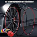 Miniatyrbilde 2 av 5: 8M/Rull Bil Felgbeskytter Ring Anti-kollisjonsstripe Gummi List Trim Dekkbeskyttelse Line-xindaren red