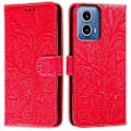 Miniatyrbilde 1 av 5: Kompatibel med Motorola Moto G34 5G Deksel Blonde Blomster PU Lær Flip Lommebok Telefon Deksel-xindaren Style C