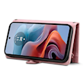 Miniatyrbillede 3 af 5: til Motorola Edge 50 Neo 5G Etui Lynlås Pung Læder Støtteben Telefon Cover-Xin Rose Gold