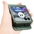 Pikkukuva 4 / 5: Yhteensopiva Motorola Razr 50 5G lompakkokotelon kanssa, iskunkestävä nahkainen puhelinkotelo - xindaren Style C