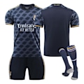 Miniatyrbillede 1 af 2: 23-24 Real Madrid udebane kongeblå trøje nr. 10 Modric 7 Pooh C Ronaldo 5 Bellingham fodboldsæt nr. ingen nr. ingen-Xin no number XL