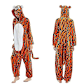 Miniatyrbild 5 av 5: Unicorn Cat Onesies Vuxna Djur Stitch totoro Onesie Kvinnor Män Par Vinter Pyjamas Kostym Sovkläder Hemmakläder-xindaren Jumping tiger L (height 168-178cm)