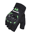 Pikkukuva 3 / 5: Uudet hengittävät Kawasaki-puolisormihanskat miehille ja naisille kesän ulkoilupyöräilyyn, Kawasaki-moottoripyörähanskat - Xin Red XL