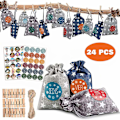 Miniatyrbillede 1 af 3: 24 dages julekalender adventskalender gaveposer DIY-sæt papirmærkater DIY juledekorationer-Xin Styles 4