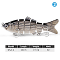 Miniatyrbilde 1 av 4: Robot Svømmeagn 10cm Multi-seksjon Fiskeagn med 6 Kroker, Livaktig Hard Agn - Xin B