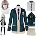 Miniatyrbild 1 av 5: Anime Danganronpa: Trigger Happy Havoc Nanami Chiaki Cosplay Skjortor Toppar Kjolar Peruk Uniform Set Halloween Karneval Kostymer-Xin Costumes with wigs L