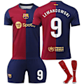 Miniatyrbillede 1 af 2: 2425 Barcelona hjemmebanetrøje   Nr. 9 Lewandowski Nr. 10 Messi Nr. 19 Lamin Yamal og andre fodboldtrøjer sæt Nr. 9 LEWANDOWSKI / Hvid-Xin No.9 LEWANDOWSKI/White 24