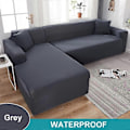 Miniatyrbilde 1 av 5: Vanntett Sofatrekk 1/2/3/4 Seter Sofatrekk for Stue Elastisk Solid L-formet Hjørnesofatrekk for Sofa Stol - Xin grey 4 Seater 235-300cm