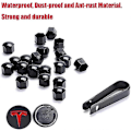 Miniatyrbilde 5 av 5: Aero Hjulkoppsett, hjulmutterdeksler Model 3 Hjulkoppsett med Tesla Logo Nav Senterdeksel Mutterdeksler for Tesla Model 3 Model Y (svart)-Xin Red