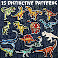 Miniatyrbillede 4 af 5: Strygemærker, 15 stk. dinosaur strygemærker til tøj, påsy mærker til t-shirt denimjakke - Xin 0 0