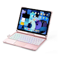 Pikkukuva 3 / 4: Yhteensopiva iPad Pro 12.9 tuuman 2022/2021/2020/2018 -tabletin kanssa, Bluetooth-kosketusnäppäimistö taustavalolla ja 360 asteen kierrolla - xindaren Rose Gold