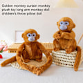 Miniatyrbillede 2 af 5: Golden Monkey Plyslegetøj Blødt Udstoppede Dyr Dukke Simulation Langarmet Abe Plysdyr Baby Sovende & Beroligende Ledsager Legetøj Fødselsdagsgave - xindaren