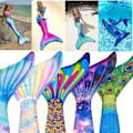 Pikkukuva 6 / 7: Kestävä merenneidon pyrstö lapsille, sopii uimiseen, monofin-Xin:n kanssa colorful XL
