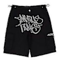 Miniatyrbillede 1 af 2: Hip-Hop Tide Retro Herre Bukser Street Sommer Casual Shorts Tryk Tætsiddende Shorts-xindaren Black - gray M