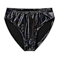 Miniatyrbillede 1 af 5: Herre Wet Look Patent Læder Briefs Undertøj Elastisk Taljebånd Underbukser til Klub Pole Dancing-xindaren Black B 4XL