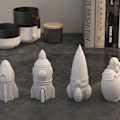 Miniatyrbillede 4 af 5: Silikoneform til fremstilling af astronautdekorationer Unikke kunstværker Håndværk Månefigur Silikoneform til kunstneriske projekter - xindaren space bunny 1pcs