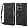 Miniatyrbillede 1 af 5: til Motorola Edge 50 Neo 5G Etui Lynlås Pung Læder Støtteben Telefon Cover-Xin Black