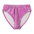 Miniatyrbillede 1 af 5: Herre Wet Look Patent Læder Briefs Undertøj Elastisk Taljebånd Underbukser til Klub Pole Dancing-xindaren Hot Pink L