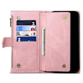 Miniatyrbillede 4 af 5: til Motorola Edge 50 Neo 5G Etui Lynlås Pung Læder Støtteben Telefon Cover-Xin Rose Gold
