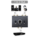 Miniatyrbild 4 av 5: RCA Stereo Audio Bi-Directionell Switch med Mute-Knapp Portabel L / R Stereo Audio Switch Audio Splitter 2 X 1/1 X 2-xindaren